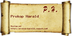 Prokop Harald névjegykártya
